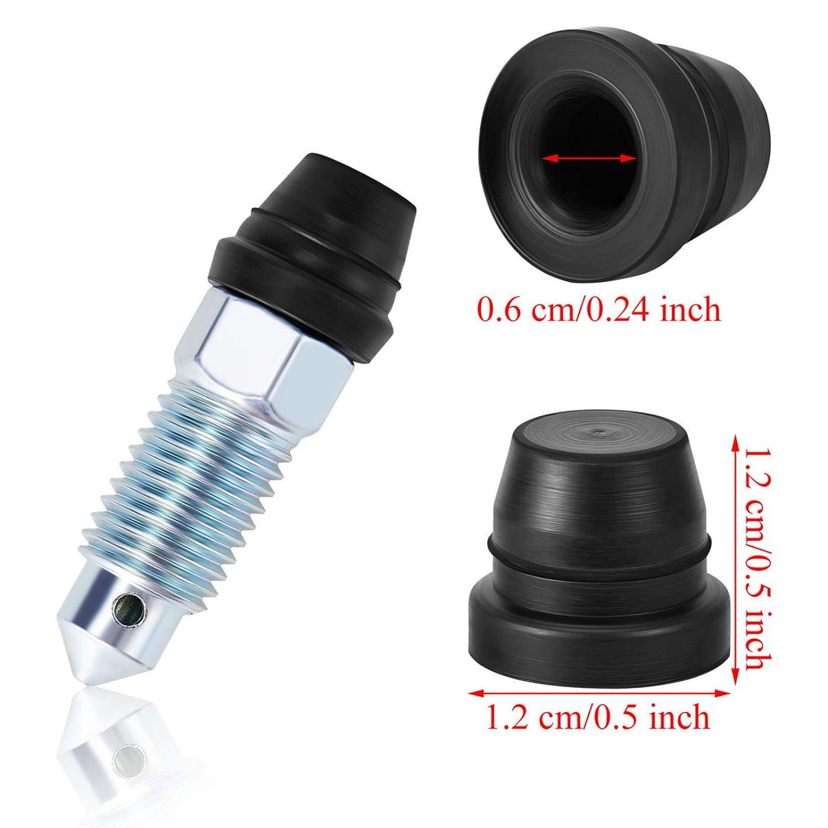 Brake Bleeder Screw Cap Grease Fitting Cap Rubber Dust Cover For Cars And Motorcycles (60 Pieces),