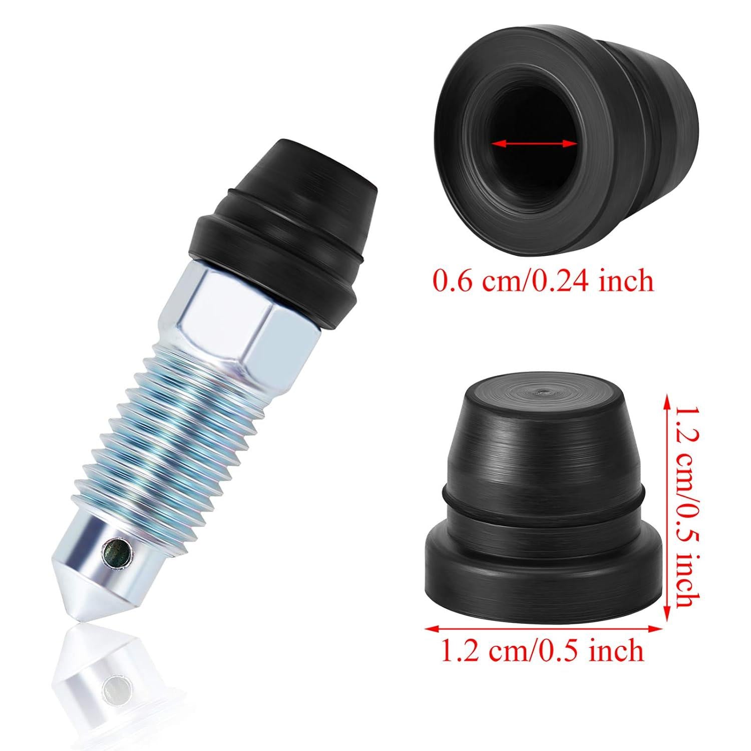 Brake Bleeder Screw Cap Grease Fitting Cap Rubber Dust Cover For Cars And Motorcycles (60 Pieces),