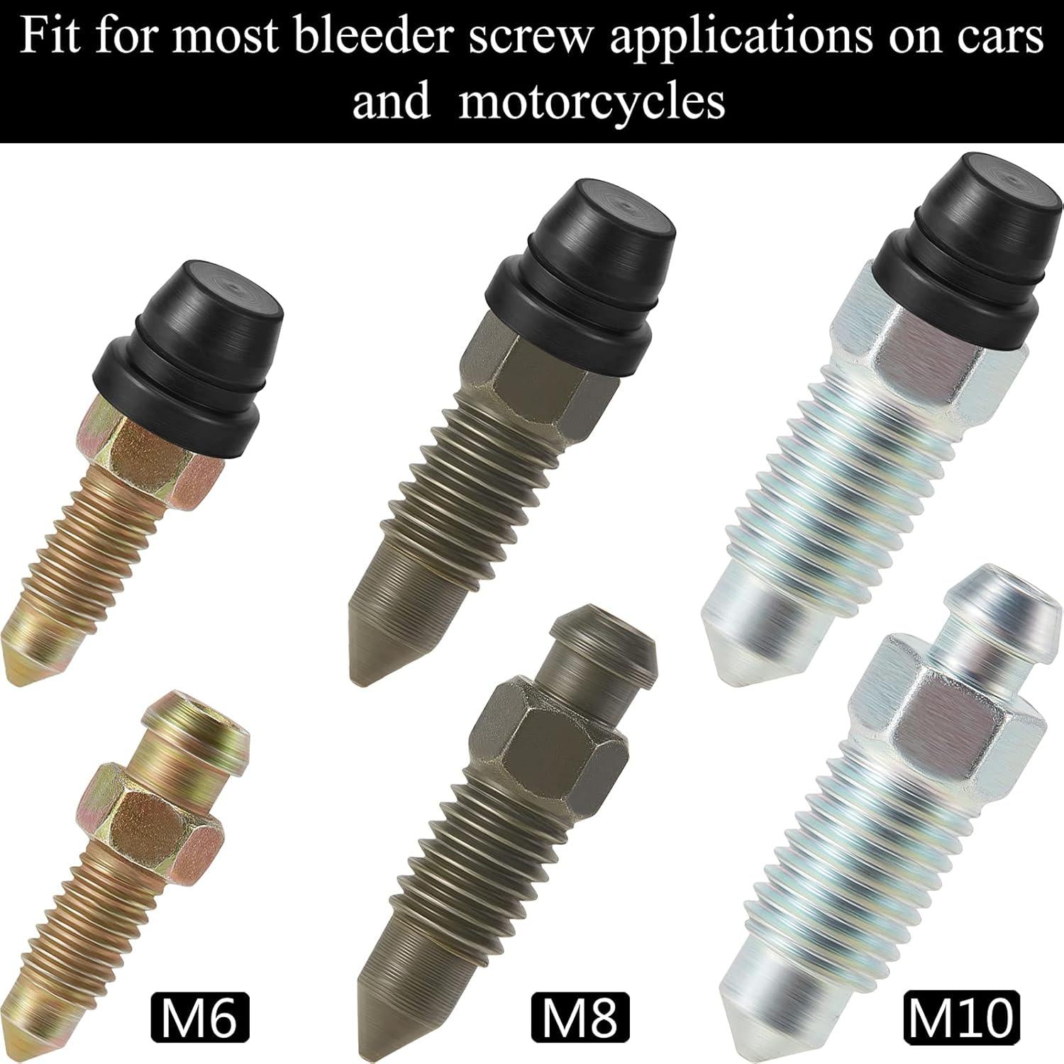 Brake Bleeder Screw Cap Grease Fitting Cap Rubber Dust Cover For Cars And Motorcycles (100 Pieces),