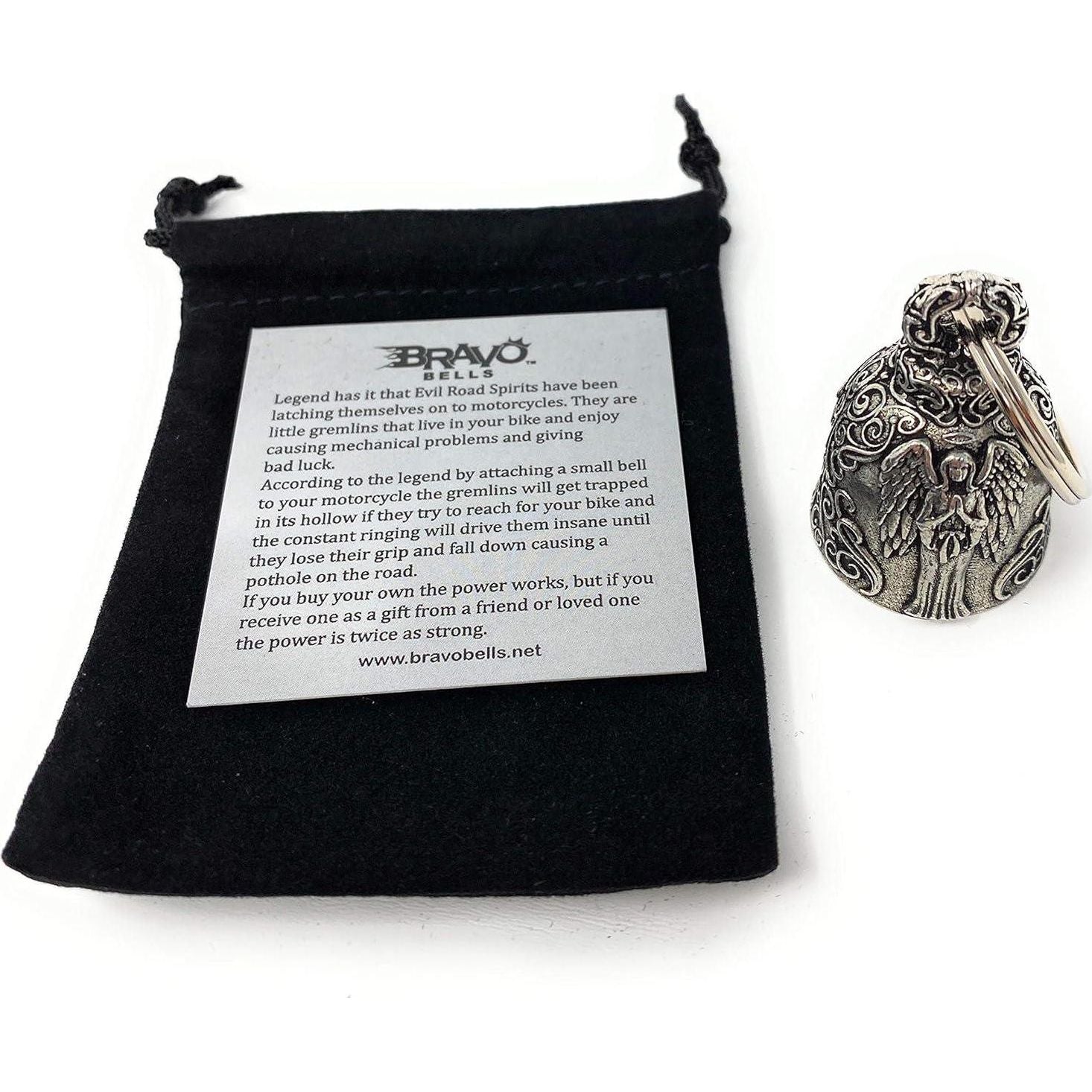 Bravo Bells - Angel Motorcycle Biker Bell Accessory Or Key Chain For Luck - Made In The USA,798753017481
