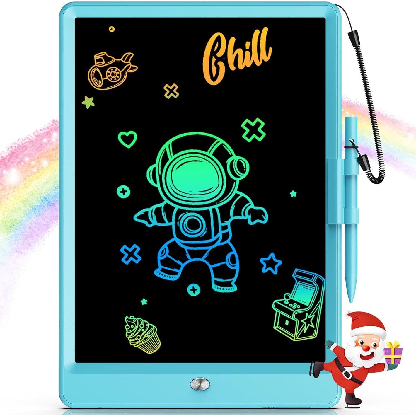 Bravokids 10-Inch LCD Writing Tablet for Kids, Doodle Pad Toy Gift for Ages 3–8, Blue