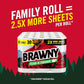 Brawny Brawny Tear-A-Square Paper Towels, 12 Family Rolls = 30 Regular Rolls, 2X More Durable*, 3 Sheet Sizes, Strong And Absorbent Extra-large Roll