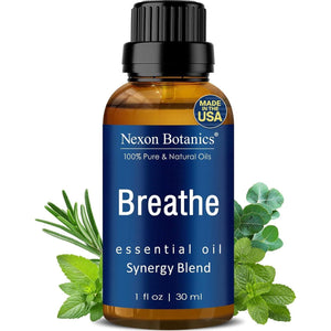 Nexon Botanics Breathe Essential Oil Blend 30 Ml - Breath Sinus Relief With Menthol Oils - For Humidifiers, Diffusers, And Aromatherapy - Nexon Botanics