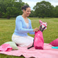 Bright Starts Disney Minnie Mouse Pop 'N Sit Portable Booster, Indoor/Outdoor Use, Floor Seat With Feeding Tray, 6 Mos - 3 Yrs,