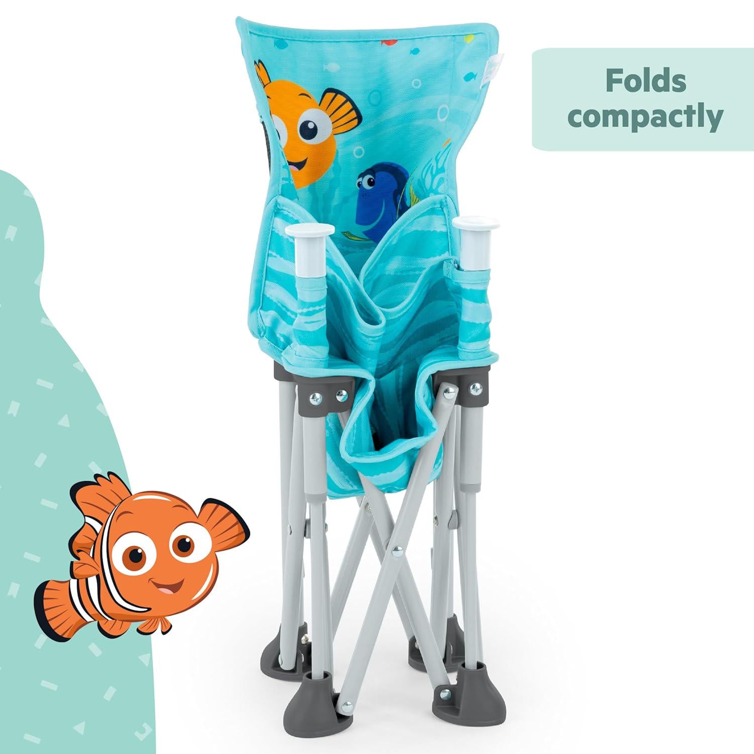 Bright Starts Disney Finding Nemo Pop 'N Sit Portable Booster, Indoor/Outdoor Use, Floor Seat With Feeding Tray, 6 Mos - 3 Yrs,