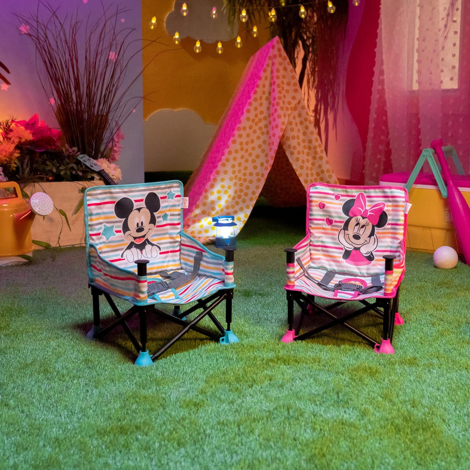 Bright Starts Disney Minnie Mouse Pop 'N Sit Portable Booster, Indoor/Outdoor Use, Floor Seat With Feeding Tray, 6 Mos - 3 Yrs,