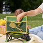 Bright Starts John Deere Pop 'N Sit Portable Booster Chair, Floor Seat, Indoor/Outdoor Use, Compact Fold, Green And Yellow, 6 Mos - 3 Yrs,