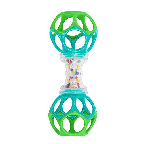 Bright Starts Oball Shaker Baby Rattle Toy for Newborns and Up Easy Grip Sensory Toy