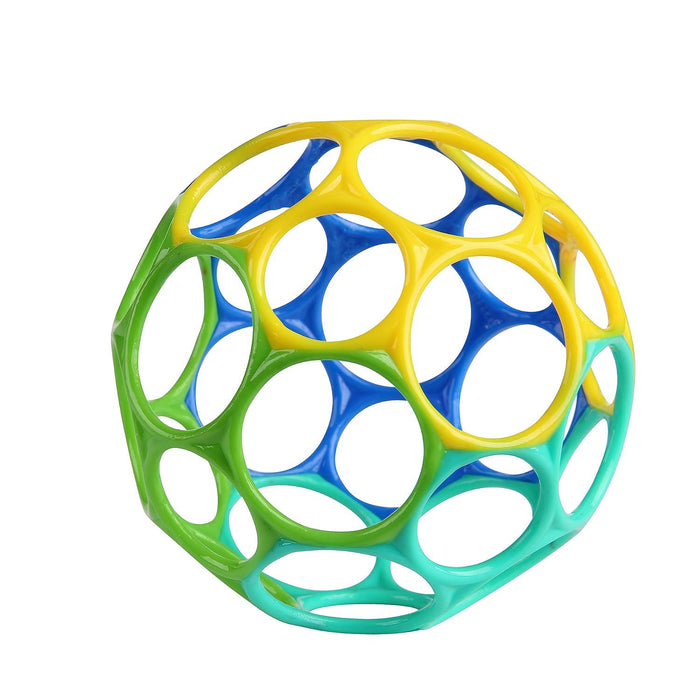 Bright Starts Oball Easy Grasp Classic Ball, Infant Toy, 4 Inches, Blue & Green, Age Newborn & Up