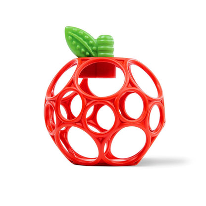 Bright Starts Oball Easy Grasp Red Apple Teether Toy, Hold My Own Collection, BPA Free, Unisex, Newborn And Up,