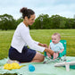 Bright Starts Pop 'N Sit Portable Booster, Indoor/Outdoor Use, Floor Seat With Feeding Tray, Teal, 6 Mos - 3 Yrs,