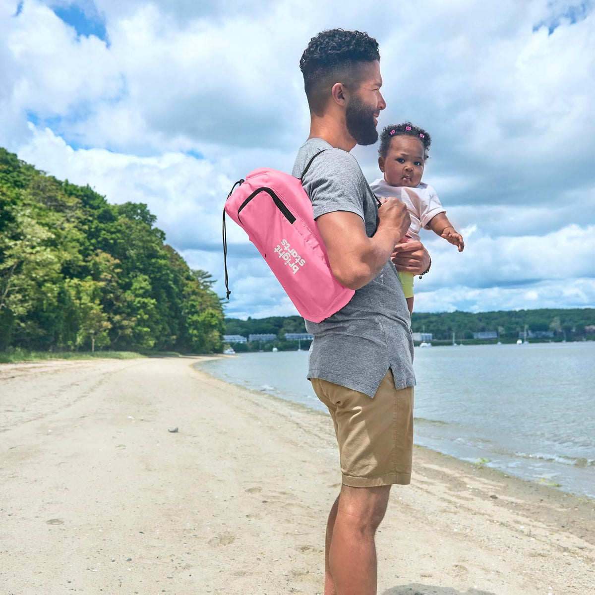 Bright Starts Pop 'N Sit Portable Booster, Indoor/Outdoor Use, Floor Seat With Feeding Tray, Pink, 6 Mos - 3 Yrs,