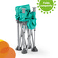 Bright Starts Pop 'N Sit Portable Booster, Indoor/Outdoor Use, Floor Seat With Feeding Tray, Teal, 6 Mos - 3 Yrs,