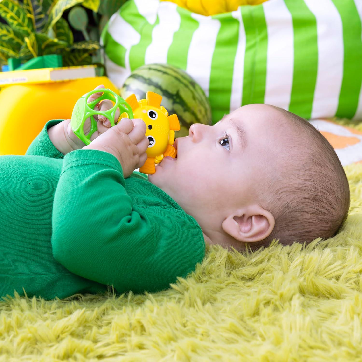 Bright Starts Soother Pals Easy-Grasp Teether Toys, 2-Pack Lion And Elephant Characters, BPA Free, Unisex, Ages Newborn +,