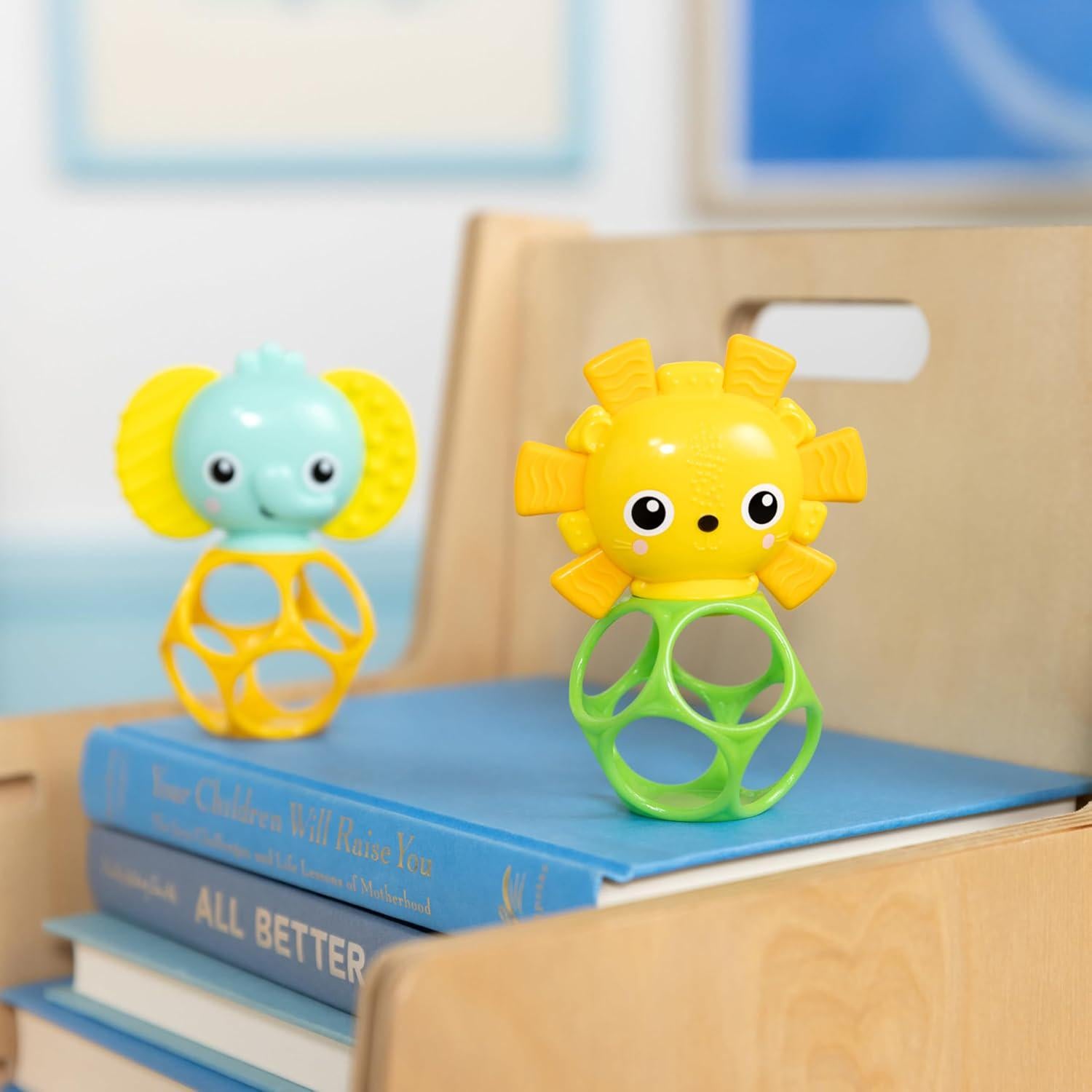 Bright Starts Soother Pals Easy-Grasp Teether Toys, 2-Pack Lion And Elephant Characters, BPA Free, Unisex, Ages Newborn +,