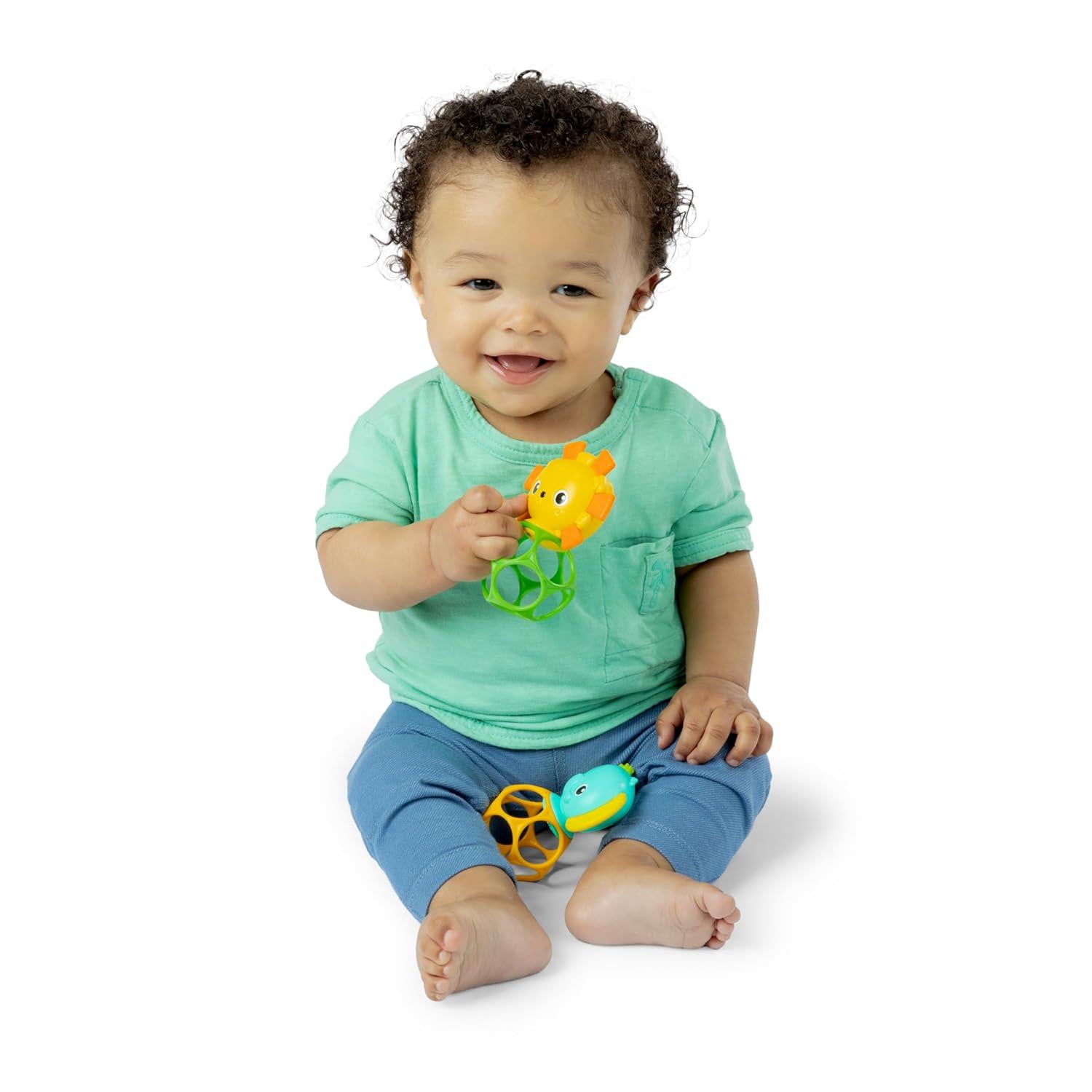 Bright Starts Soother Pals Easy-Grasp Teether Toys, 2-Pack Lion And Elephant Characters, BPA Free, Unisex, Ages Newborn +,