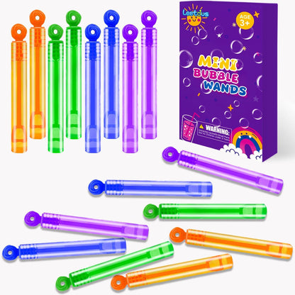 Mini Bubble Wand Party Favors for Kids, 20-Pack, Non-Candy Goodie Bag Stuffers, Birthday or Wedding Use