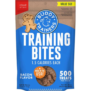 Buddy Biscuits Trainers Bacon Flavor 10 oz Pouch Soft Chewy Dog Training Treats