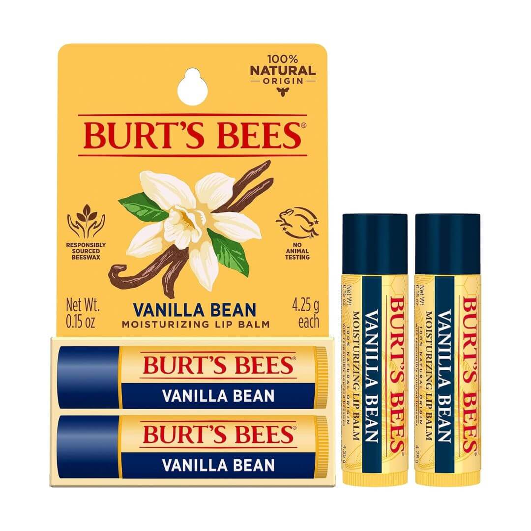 Burt's Bees Vanilla Bean Moisturizing Lip Balm (Pack Of 2) 4.25g Each,792850896970