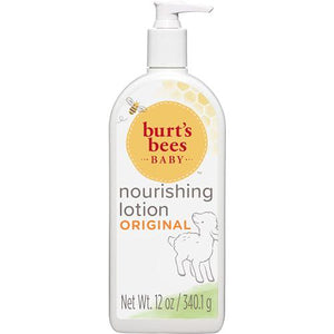 Burt's Bees Baby Lotion, 12 oz, Original Scent, 99% Natural, Hypoallergenic with Shea Butter, Sensitive Skin Safe