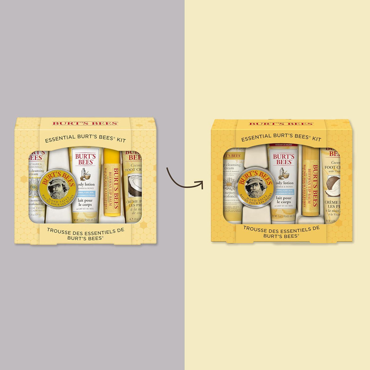 Burt's Bees Essential Everyday Beauty Valentines Day Gifts Set, 5 Travel Size Products - Deep Cleansing Cream, Hand Salve, Body Lotion, Foot Cream And Lip Balm,
