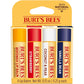 Burt's Bees Lip Balm Stocking Stuffers, Moisturizing Lip Care Christmas Gifts, Original Beeswax, Strawberry, Coconut And Pear, Vanilla Bean With Fruit Extracts, Natural Origin Lip Care (4-Pack),
