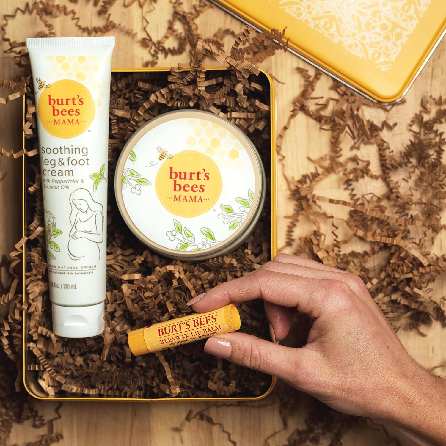 Burt's Bees Pregnancy Essentials Christmas Gifts Set, 3 Baby Shower Products And Must Have Baby Registry Items, Nourishing Skincare For Mom To Be - Mama Belly Butter, Original Lip Balm, Leg And Foot Cream,