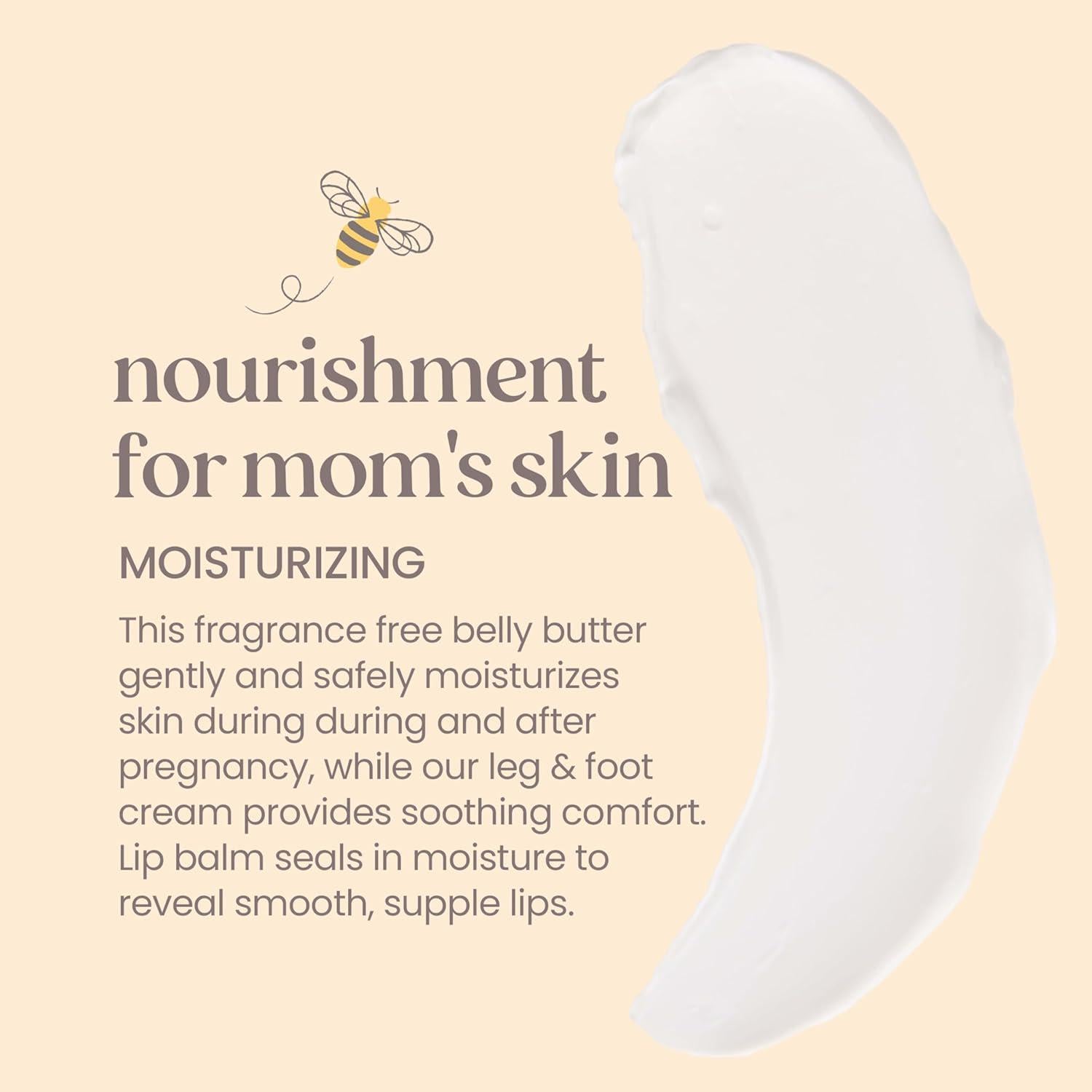 Burt's Bees Pregnancy Essentials Christmas Gifts Set, 3 Baby Shower Products And Must Have Baby Registry Items, Nourishing Skincare For Mom To Be - Mama Belly Butter, Original Lip Balm, Leg And Foot Cream,