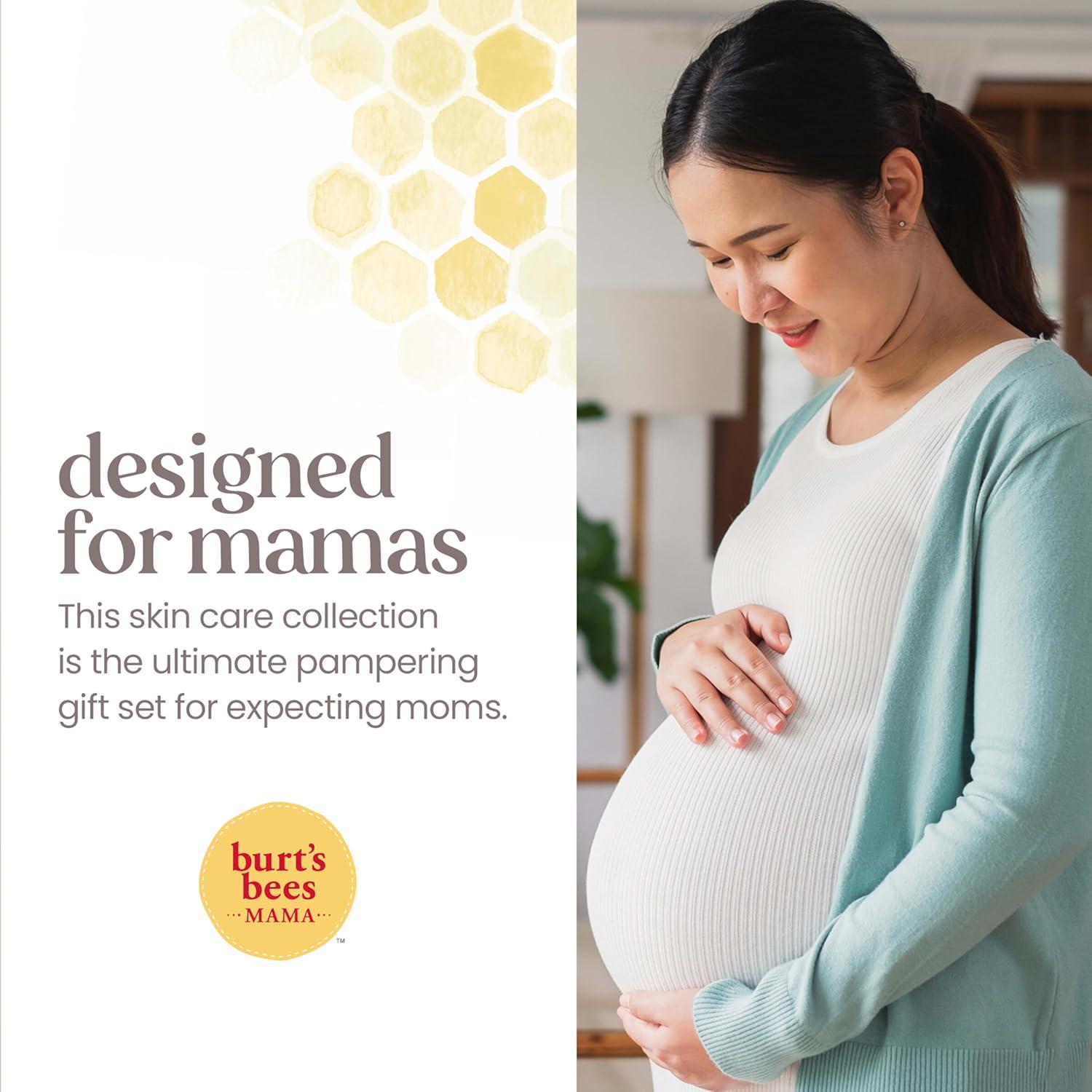 Burt's Bees Pregnancy Essentials Christmas Gifts Set, 3 Baby Shower Products And Must Have Baby Registry Items, Nourishing Skincare For Mom To Be - Mama Belly Butter, Original Lip Balm, Leg And Foot Cream,