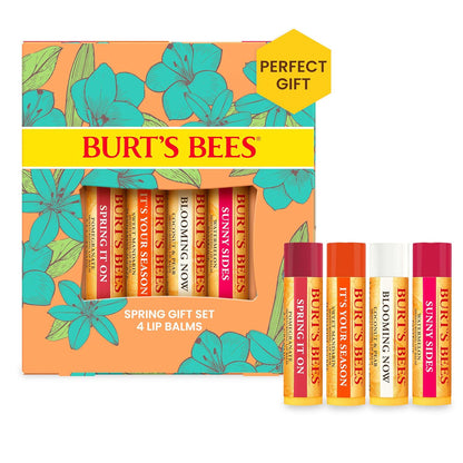 Burt's Bees Valentines Day Gifts Ideas - Just Picked Lip Balm Set, Pomegranate, Watermelon, Sweet Mandarin, Coconut And Pear, Natural Origin Lip Treatment, 4 Tubes, 0.15 Oz.,