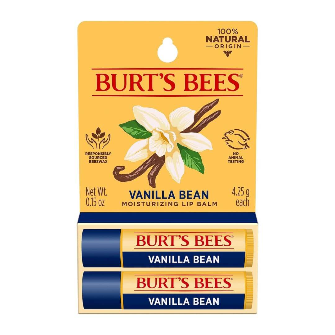 Burt's Bees Vanilla Bean Moisturizing Lip Balm (Pack Of 2) 4.25g Each,792850896970