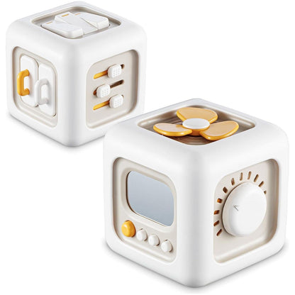 Montessori Busy Cube Toy for 1-Year-Olds, Sensory Learning Fine Motor Toy, Travel Gift for Toddlers