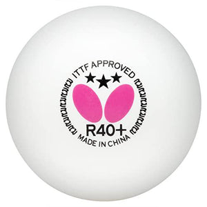 Butterfly R40+ Table Tennis Balls, 3 Pack, 40mm, White, Professional Ping Pong Balls for Competition or Training