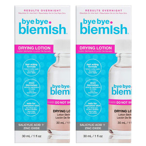 Bye Bye Blemish Acne Drying Lotion, On-the-Spot Pimple Treatment, Reduce Pimples Overnight, Beauty Skincare Essential - 1oz. (2-Pack),