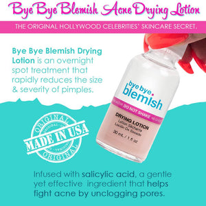 Bye Bye Blemish Acne Drying Lotion, On-the-Spot Pimple Treatment, Reduce Pimples Overnight, Beauty Skincare Essential - 1oz. (2-Pack),