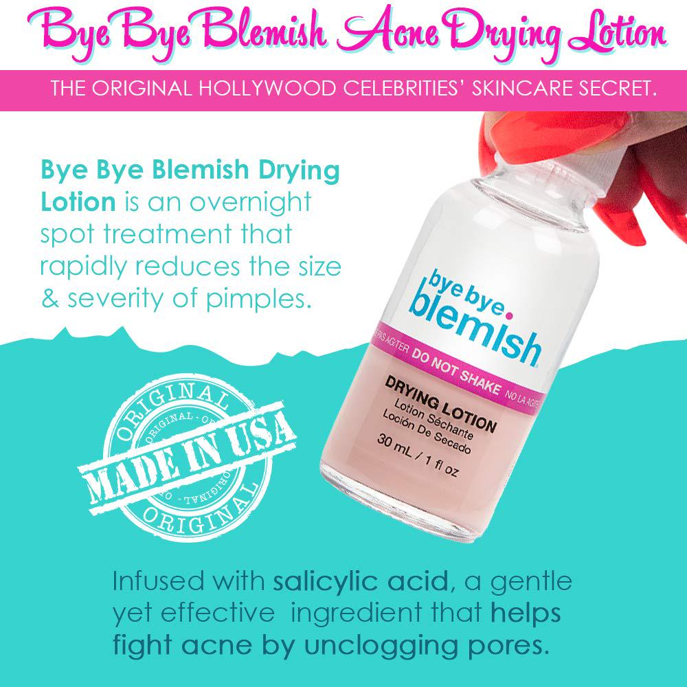 Bye Bye Blemish Acne Drying Lotion, Reduce Pimples Overnight 1oz, 1-Pack,