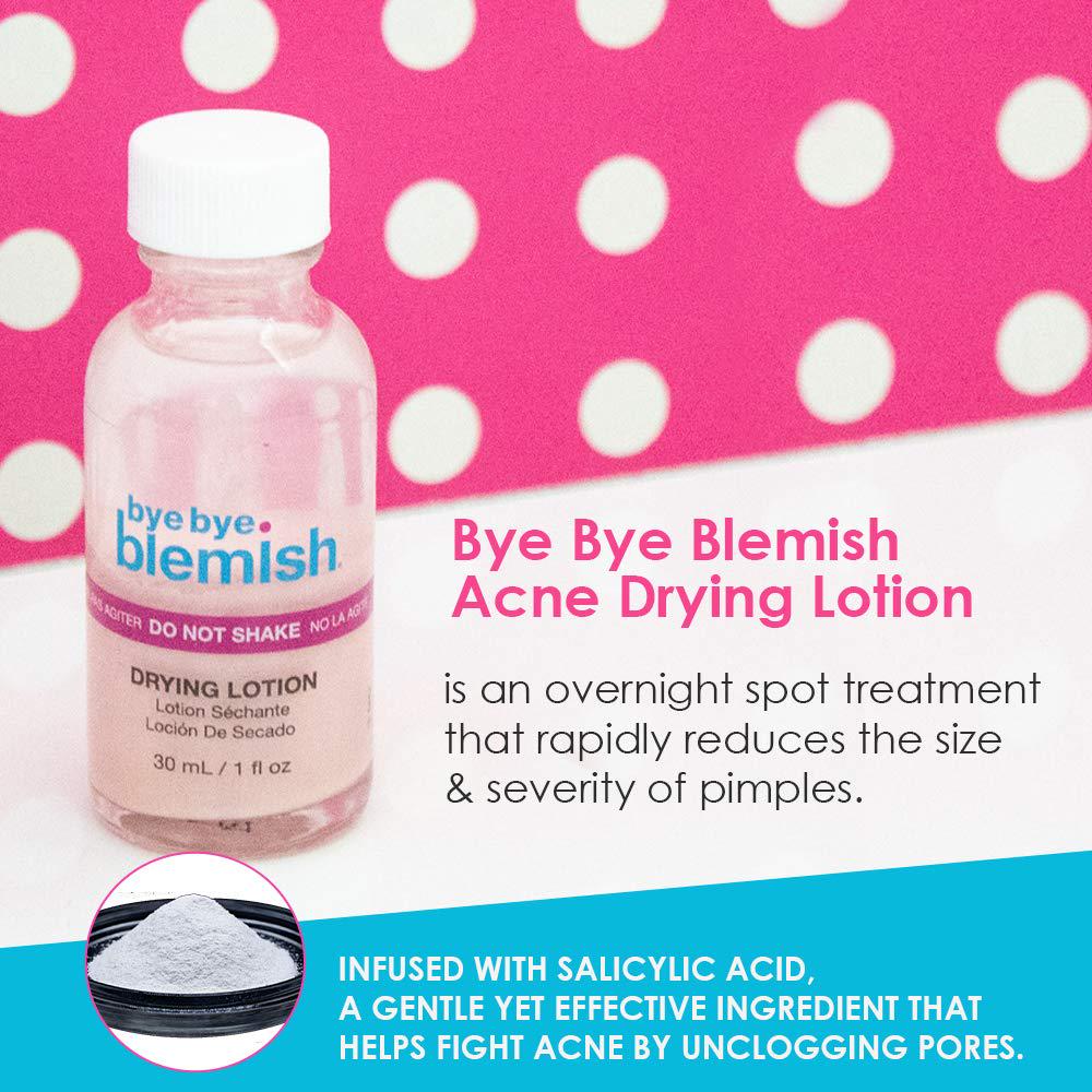 Bye Bye Blemish Acne Drying Lotion, Reduce Pimples Overnight, On-the-Spot Pimple Treatment, Beauty Skincare Essential - 1oz. (3 Pack),