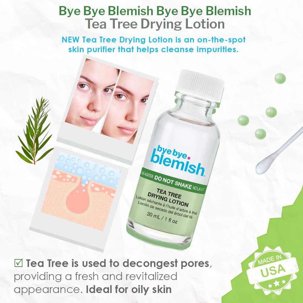 Bye Bye Blemish Tea Tree Drying Lotion, With Tea Tree Oil And Salicylic Acid, Fast-acting Formula, Dries Blemishes, Purifies Skin, 1 Fl Oz, 1-Pack,