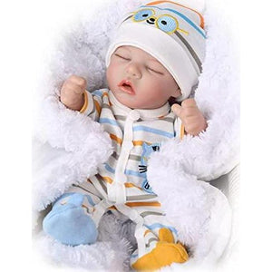 Caranovo Lifelike Baby Doll, 12 Inch, Vinyl Full Body, Sleeping Reborn Doll, Realistic Look, For 3+ Years Kids