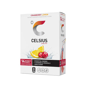 Celsius On-the-Go Powder Sticks, Cranberry Lemon, Essential Energy, 26oz, 14 Sticks per Pack (Packaging May Vary)