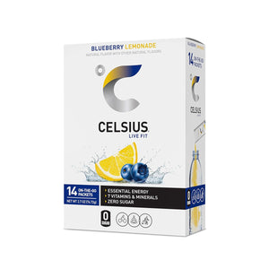 Celsius On-the-Go Powder Sticks, Blueberry Lemonade Essential Energy, 26oz, 14 Sticks per Pack