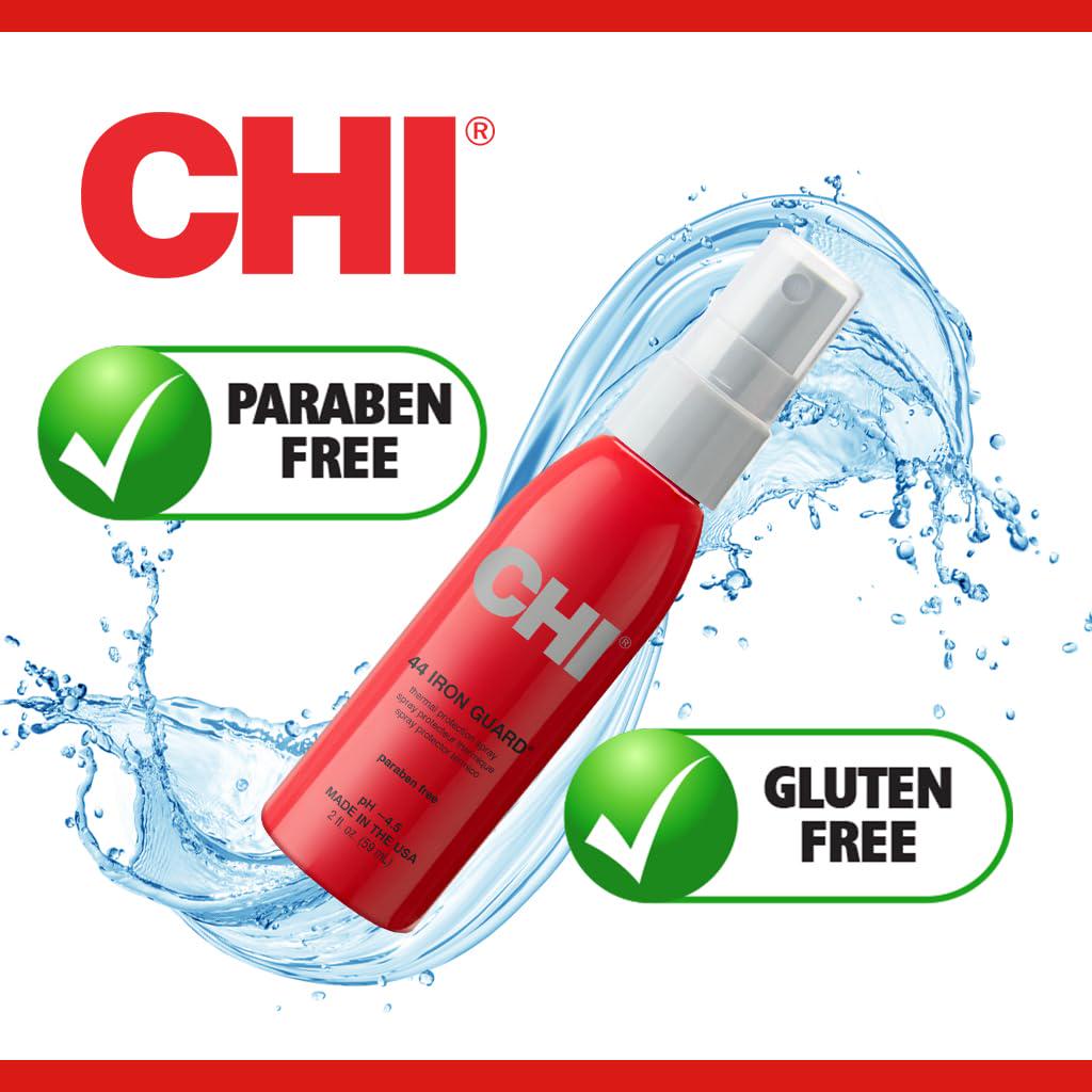 CHI 44 Iron Guard Thermal Protection Spray, Nourishing Formula Helps Resist Heat Damage To Hair And Tame Frizz, 2 Oz,
