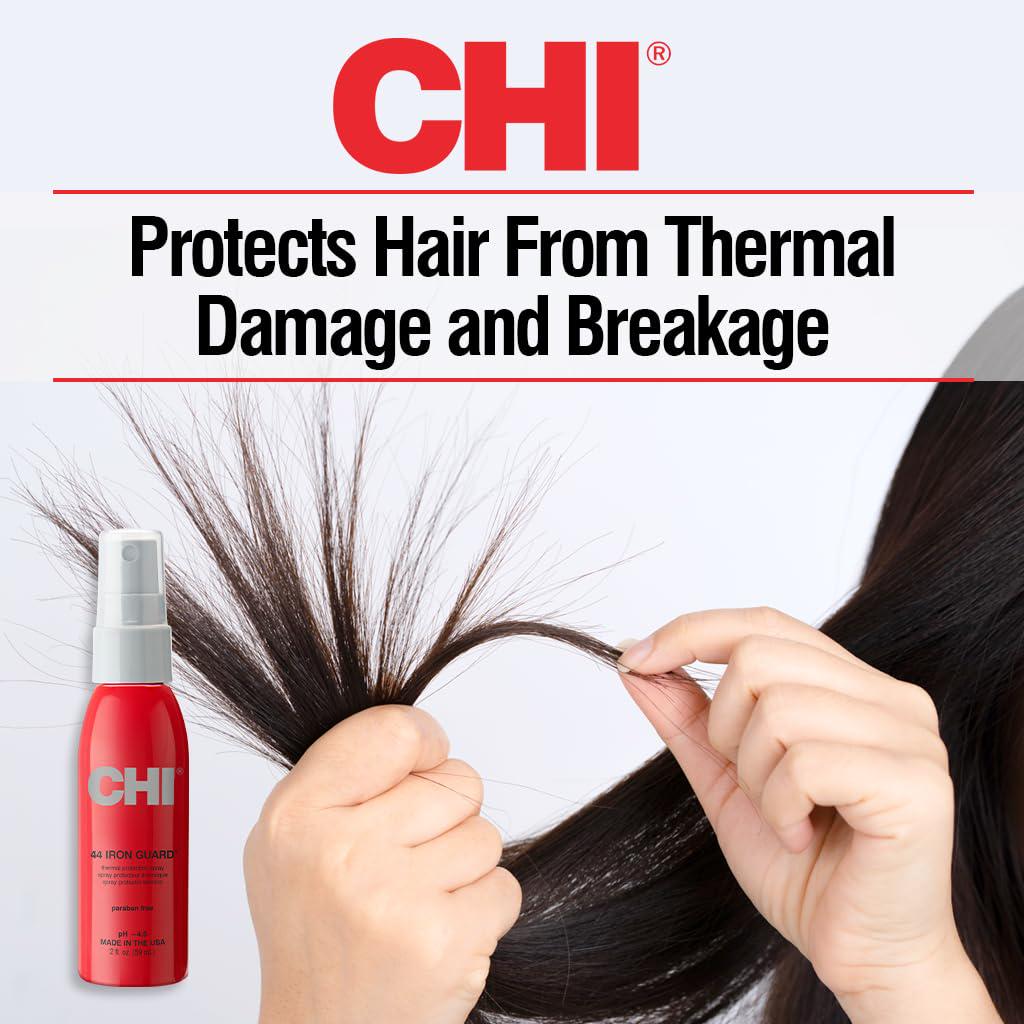 CHI 44 Iron Guard Thermal Protection Spray, Nourishing Formula Helps Resist Heat Damage To Hair And Tame Frizz, 2 Oz,