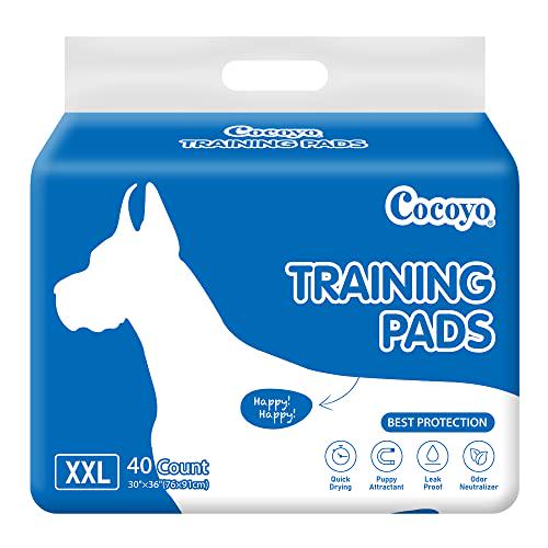 Cocoyo Training Pads XXL 30 x 36 Inches 40 Count Super Absorbent Dog Pee Pads for Puppies