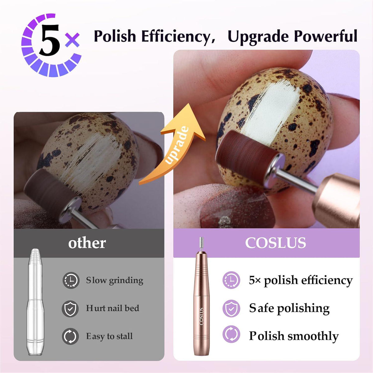 COSLUS COSLUS Electric Nail Drill File Professional: For Acrylic Gel Dip Powder Nails Portable Nail Machine Kit Manicure Pedicure Tools Polishing Set With Nail Drill Bits Sanding Bands