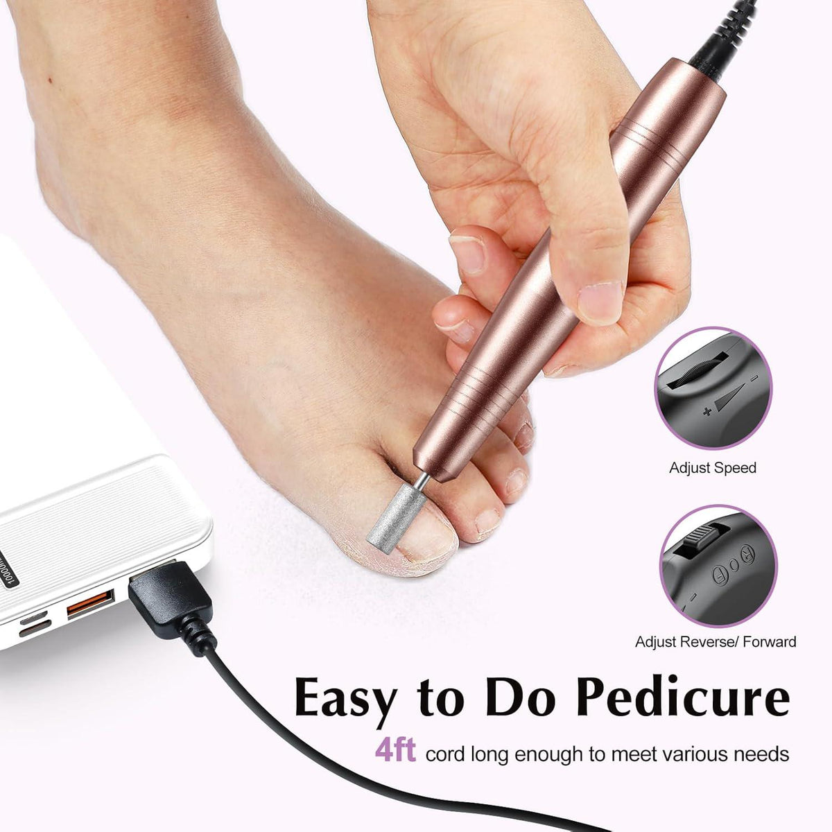 COSLUS COSLUS Electric Nail Drill File Professional: For Acrylic Gel Dip Powder Nails Portable Nail Machine Kit Manicure Pedicure Tools Polishing Set With Nail Drill Bits Sanding Bands