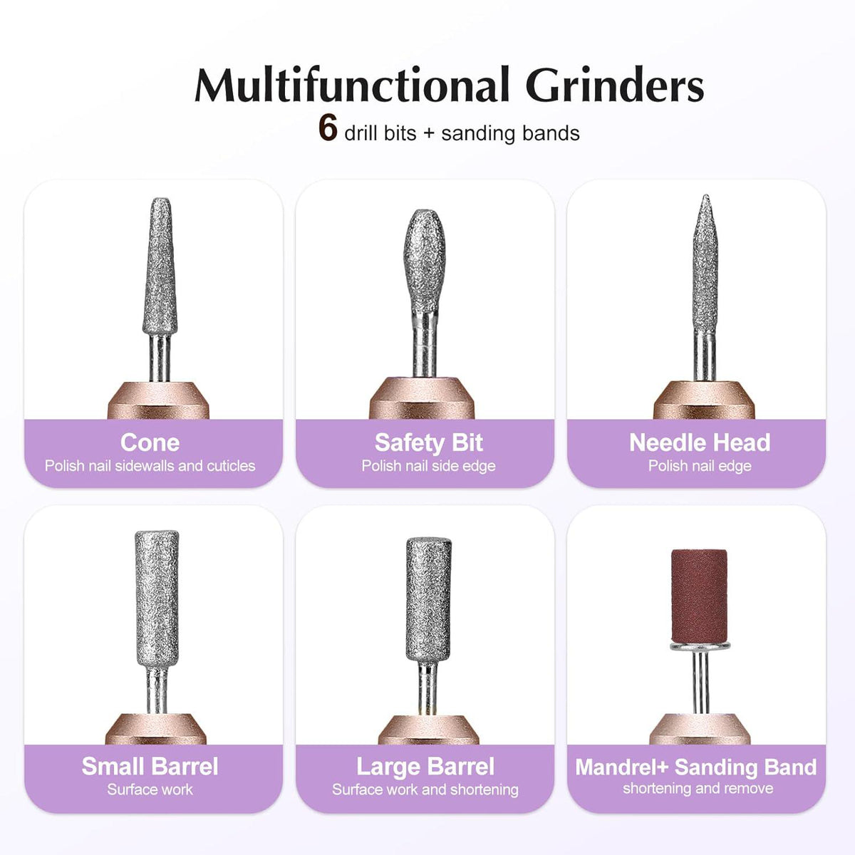COSLUS COSLUS Electric Nail Drill File Professional: For Acrylic Gel Dip Powder Nails Portable Nail Machine Kit Manicure Pedicure Tools Polishing Set With Nail Drill Bits Sanding Bands