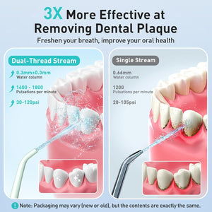 Coslus Water Dental Flosser, Cordless Oral Irrigator, 300ml Rechargeable, Waterproof, Travel-Friendly Teeth Cleaning Machine, Green