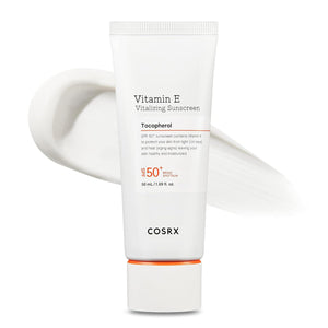 COSRX COSRX Vitamin E Vitalizing Face Sunscreen SPF 50, 1.69 Fl Oz, SPF Moisturizer, Lightweight Under Makeup, Travel Essentials, Summer Essentials, Korean Skin Care, Korean Sunscreen For Face