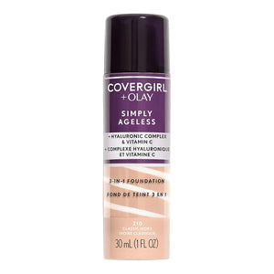 COVERGIRL COVERGIRL+Olay Simply Ageless 3-in-1 Liquid Foundation Classic Ivory, 1 Ounce (packaging May Vary)